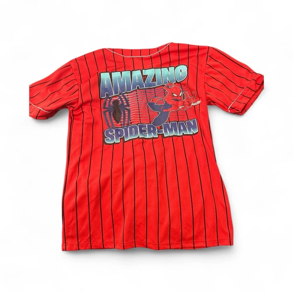 Spider-Man Red Kids Baseball Shirt Size XL - Picture 2 of 2